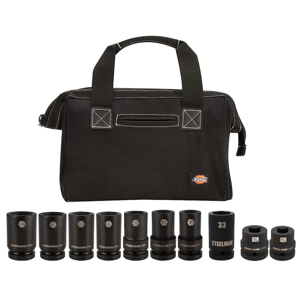 Dickies 10-Piece 1'' Drive Wheel Service Socket Set with Tool Bag 61211 - main